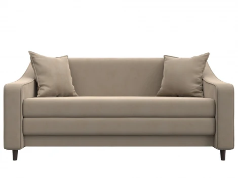 Диван прямой Лига-071 (ЛДСП,Брус,Фанера/Дерево/Велюр/Бежевый) Лига Диванов 129763