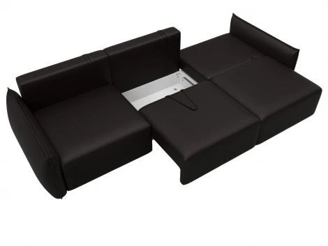 Диван прямой Лига-051 НПБ Лонг (ЛДСП,Брус,Фанера/Пластик/Экокожа/Коричневый) Лига Диванов 129883