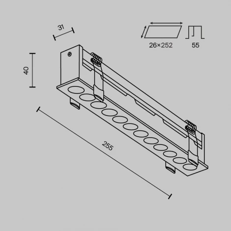 Встраиваемый линейный светильник светодиодный Maytoni Points DL065-20W3-6K-B (220V)