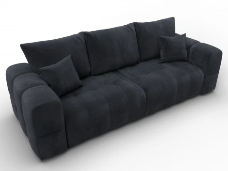 Диван прямой Лига-110 НПБ (ДВП,ДСП,ЛДСП,Брус,Фанера,Велюр/Темно-серый) Лига Диванов 136513