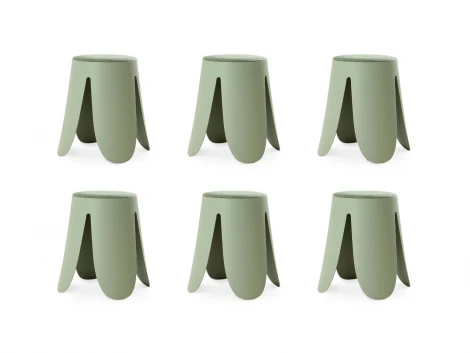 Комплект табуретов Chim 6 шт. ОГОГО Обстановочка! 966364 (Мех/Зеленый)