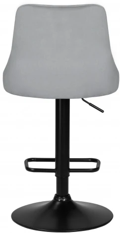 Стул барный DOBRIN JOSEPH BLACK (серый велюр (MJ9-75)) 5021_BlackBase-LM BLACK, цвет сиденья серый (MJ9-75), основания черный