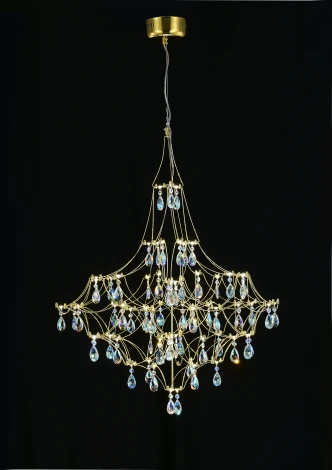 Подвесная люстра светодиодная с пультом и хрустальными подвесками K9 MyFar Allegria MR2642-66P-50СD