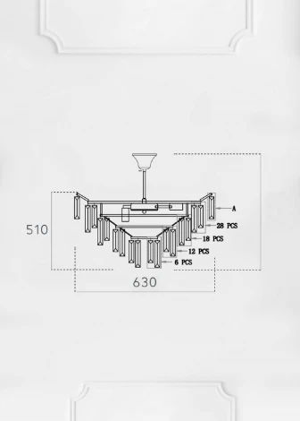 Потолочная люстра на штанге Lumien Hall Julen LH0065/12C-CR-CL