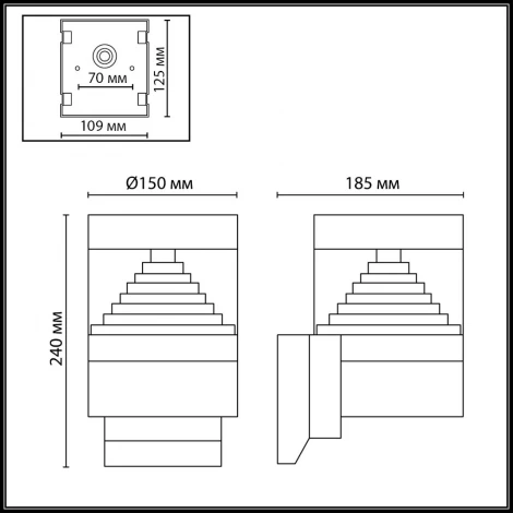Настенный уличный светильник светодиодный Odeon Light Hulk 7140/20WL черный/акрил/металл IP54 LED 20W 652Лм 360° 3000K 220V