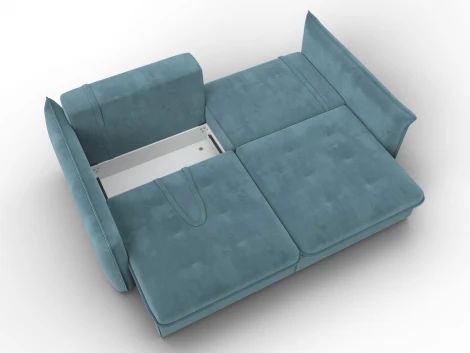 Диван прямой Лига-100 НПБ (ДСП,Фанера/Пластик/Велюр/Бирюзовый) Лига Диванов 133648