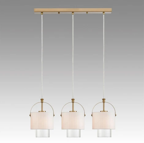 Подвесной светильник Lumion Jane 6593/3A латунь/белый, металл/текстиль, стекло E14 3*40W 220V (на проводе)