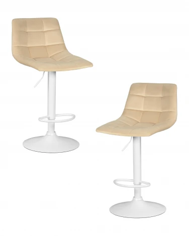 Набор 2 шт Стул барный DOBRIN TAILOR WHITE (бежевый велюр (MJ9-10))