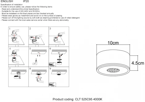 Точечный светильник светодиодный Crystal Lux CLT 525 525C95 GO 4000K (220V, круглые)