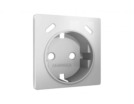 Лицевая панель для электрической розетки с заземлением и шторками 2хUSB Type-C (серебро глянец) Ambrella Volt QUANT AP4105