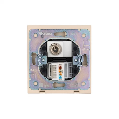 Розетка компьютерная RJ45 кат6 + TV с/у шелк Kranz Strong KR-78-0722-8