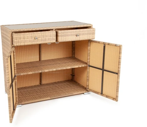 "Мальта" тумба плетеная из искусственного ротанга, цвет соломенный 4SIS арт.УТ-00000494