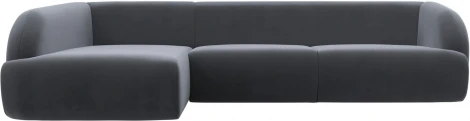 Диван угловой Лига-041 левый угол (Серый/Велюр) Лига Диванов арт.122190L