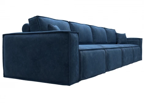 Диван прямой Лига-081 НПБ МегаЛонг (ДСП/Пластик/Велюр/Синий) Лига Диванов 130297