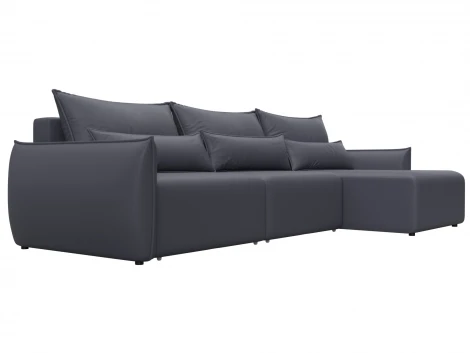 Диван угловой Лига-051 НПБ Лонг угол универсальный (ЛДСП,Брус,Фанера/Пластик/Экокожа/Серый) Лига Диванов 129893