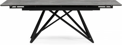 Керамический стол Notta Вилсон 160(220)х89 серый мрамор larka grey / черный арт.612183