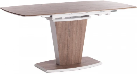 Стол FANCY МДФ HPL, 120-160х85х75 см, Дуб трюфель/Белый Tetchair 18997