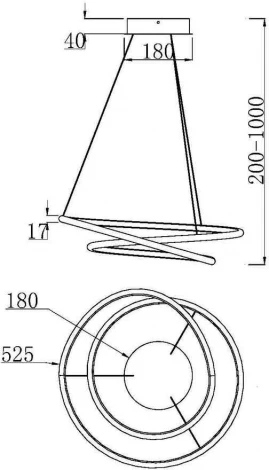 Подвесной светильник Maytoni Nola MOD100PL-L47BSK1 (LED, 220V, на тросе)