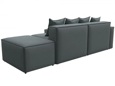 Диван угловой модульный Лига-063 угол левый (ДСП/Пластик/Рогожка/Серый) Лига Диванов 129785L