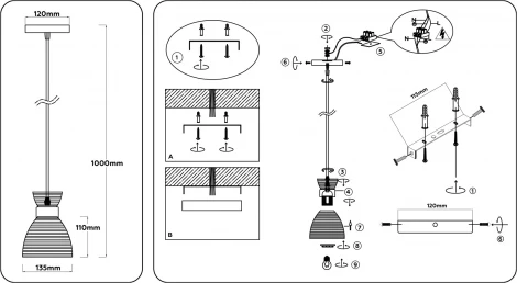 Подвесной светильник Ambrella Traditional TR3406 (220V, на проводе, круглые)