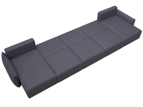 Диван П-образный Лига-051 НПБ МегаЛонг (ЛДСП,Брус,Фанера/Пластик/Экокожа/Серый) Лига Диванов 129901