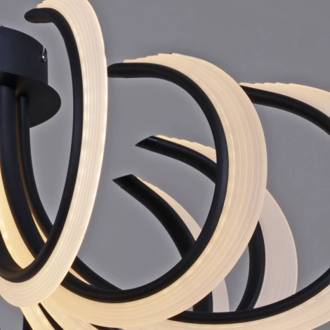 Потолочная люстра светодиодная с пультом и ночным режимом Reluce 74390-0.3-6+6 black (Умный дом) (220V)