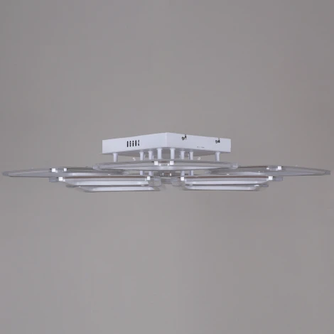 Потолочная люстра светодиодная на штанге с пультом Reluce 09826-3.3-4+4B WH (ночной режим, 220V)