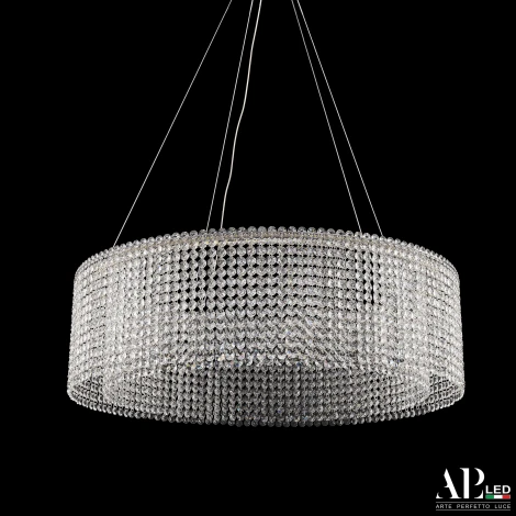 Подвесная люстра светодиодная APL LED Sicilia SH02.73.A.Ni.4000 (220V, хрусталь, на тросе)