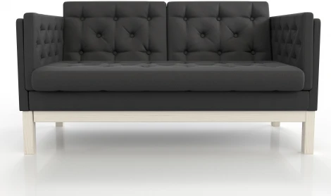 Диван Arsko Айверс М беленый дуб черная рогожка