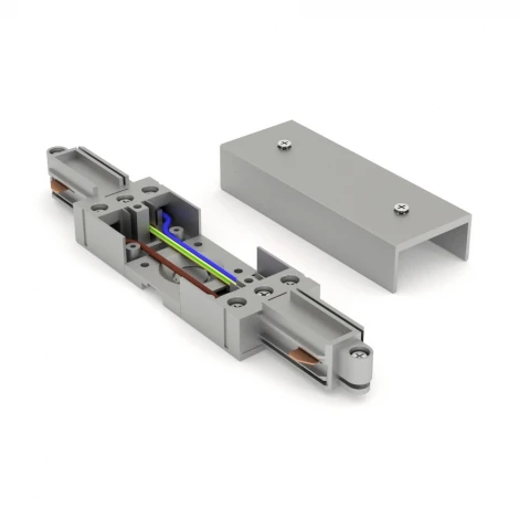 Коннектор прямой для трека Silver RAUMBERG KTK1ILSv (220V)