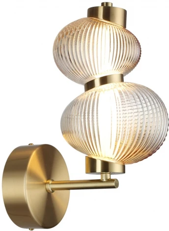 Бра Odeon Light Bruco 5095/8WL латунный/янтарный градиент/металл/стекло LED 8W 4000K (220V)