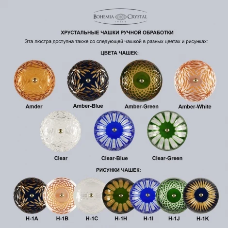 Подвесная люстра Bohemia 1308 1308/8/195 G Am/Amber-Blue/H-1J
