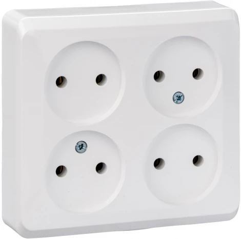 Розетка накладная четверная без заземления (белый) Systeme Electric Etude PA16-205B