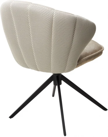 Стул ASTRA 360 град. поворот Белый Sonic 23 ткань / 7525-01 велюр / черный каркас, ®DISAUR (арт.621M05767)