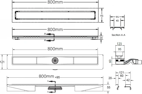 Душевой лоток Berges Wasserhaus Top Stark 091151 80 см