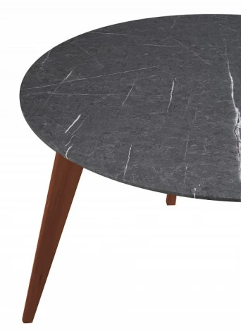 Стол R-Home Лунд круглый д.860 мрамор Графит Темный орех
