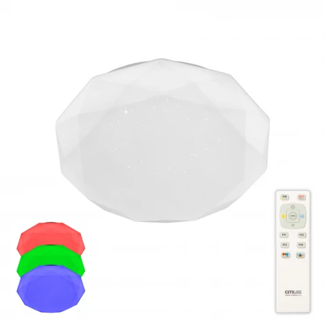 Потолочный светильник RGB круглый Citilux Астрон CL733330G (LED, 220V, пульт управления, круглые)