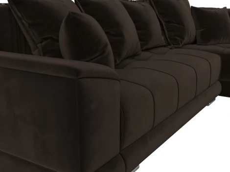 Диван угловой НордСтар правый угол (Коричневый/Микровельвет) Лига Диванов арт.121115