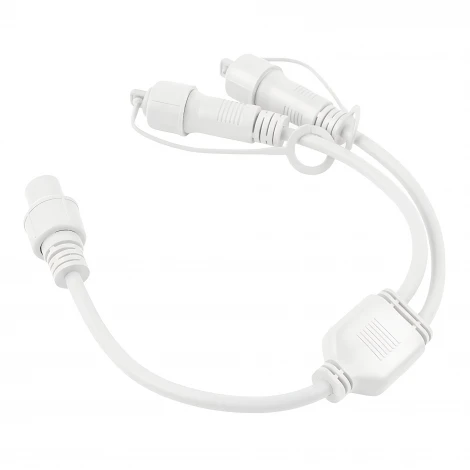 Провод-разветвитель для гирлянд серии F90PRO 0,4м. 2 выхода статика/мерцание IP67 белый Uniel UCX-F90 S2/0.4M/WH