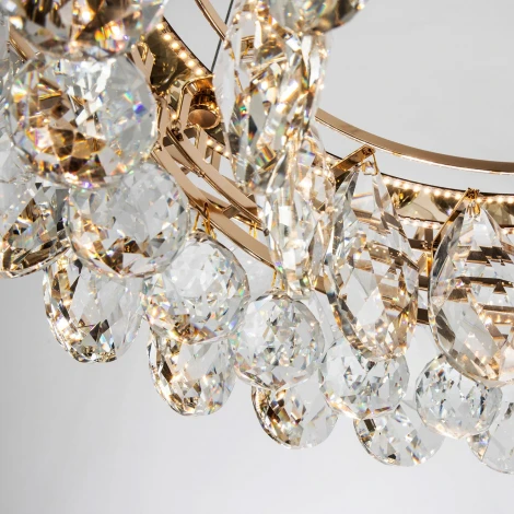 Подвесная люстра светодиодная хрустальная с пультом с регулировкой цветовой температуры Modelux MODELUX ML.351.600 GD