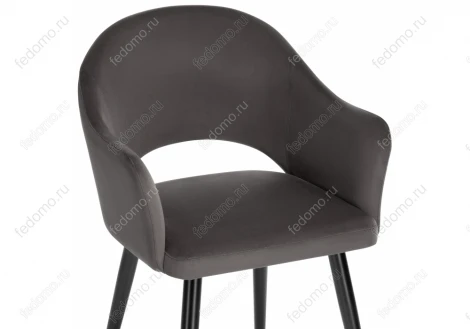 Стул Woodville на металлокаркасе Апри микровелюр графитовый / черный глянец 464178