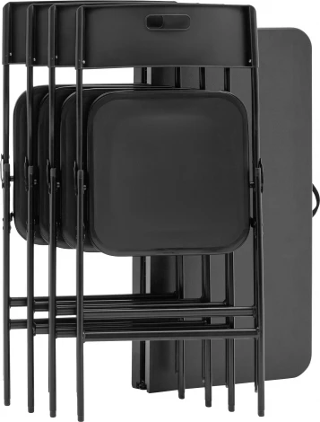 Комплект раскладного стола и стульев Кейт черный Stool Group арт.УТ000038896