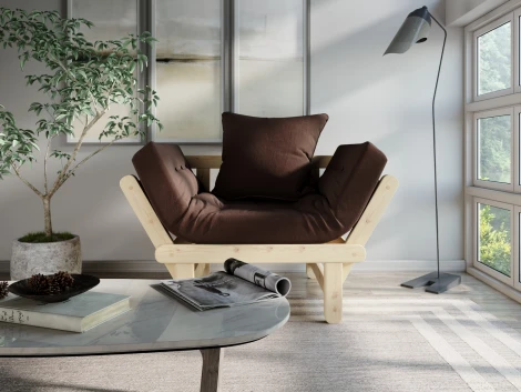 Кресло Arsko Сламбер сосна коричневый велюр