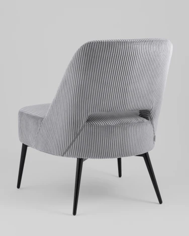 Кресло лаунж Stool Group Бостон велюр рельефный светло-серый арт.УТ000039985