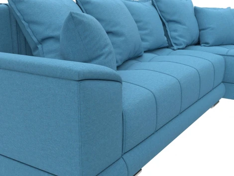 Диван угловой НордСтар правый угол (Голубой/Рогожка) Лига Диванов арт.123502