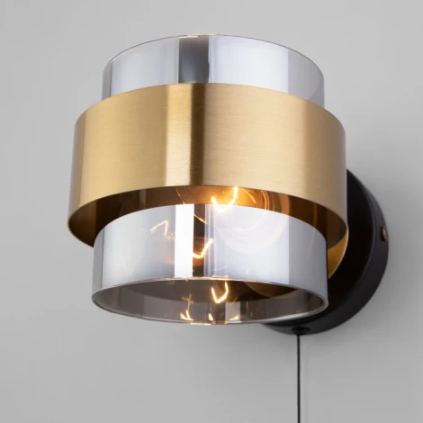 Бра с выключателем Arcada 70127/1 Eurosvet черный/ дымчатый (220V)