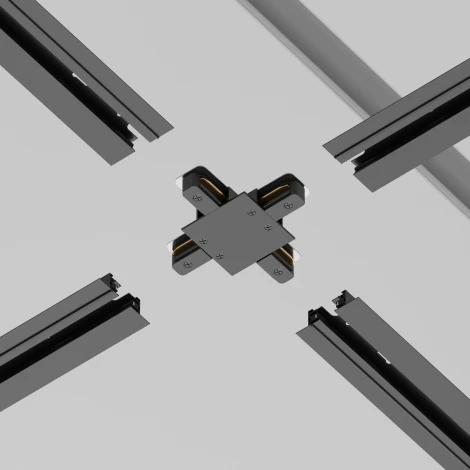 Коннектор Х-образный Unity встраиваемый черный (однофазный) Maytoni Technical TRA002CX-11B