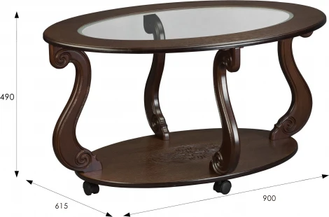 Стол журнальный Овация (С) на колесах темно-коричневый Mebelik арт.006755