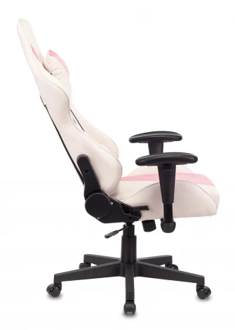 Кресло игровое Zombie VIKING X Fabric белый/розовый с подголов. крестовина пластик