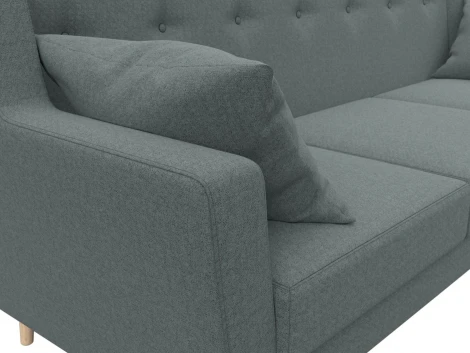 Диван кухонный прямой Брайтон 3 (Серый/Рогожка) Лига Диванов арт.122451